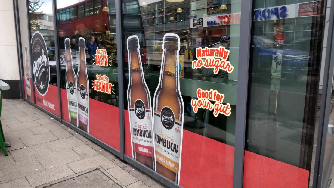 Remedy Drinks – Contra vision graphics for store roll-out
