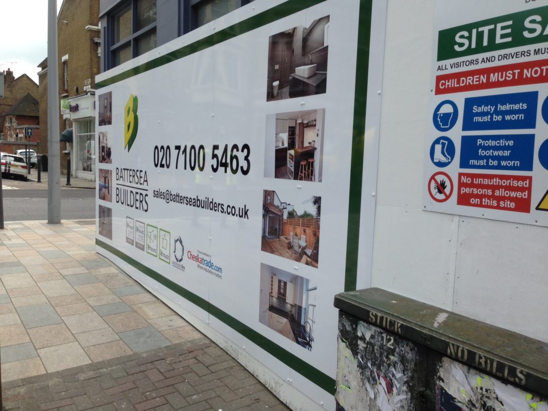Battersea Builders – Hoarding graphics
