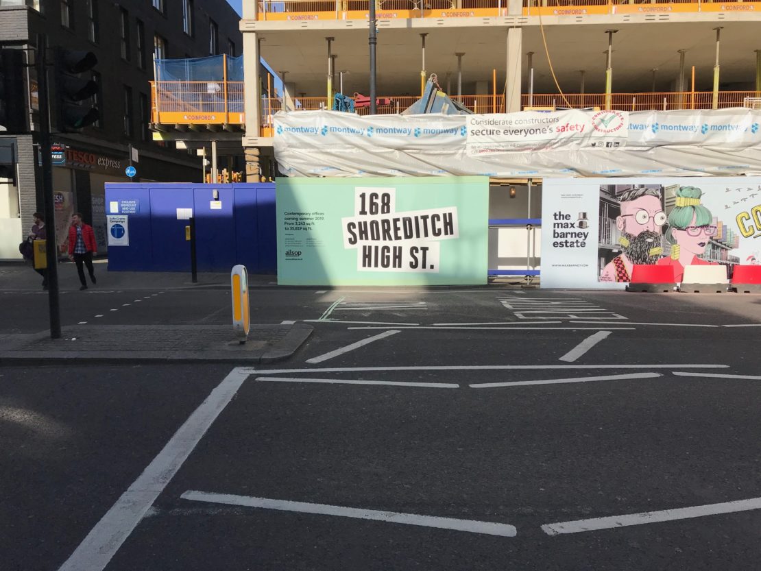 ContainerVille, Shoreditch – Hoarding graphics, London