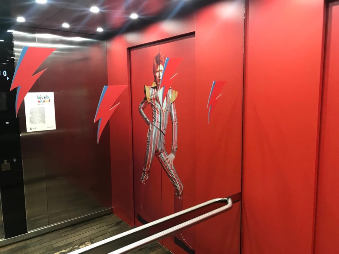 Elevator graphic make-over for PRIDE, London