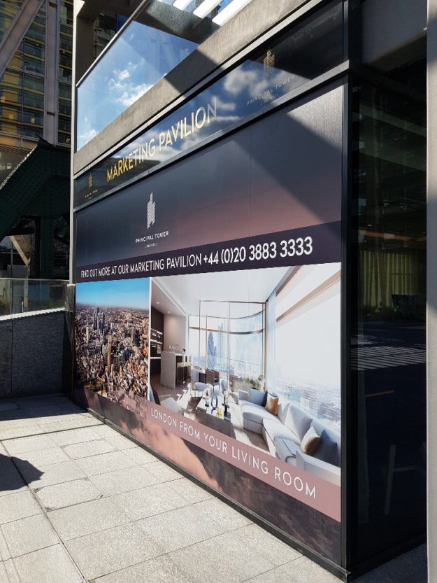 Marketing Suite for Principal Tower – Glazing graphics, London