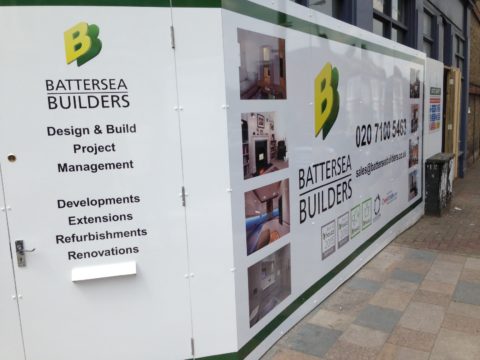 Battersea Builders – Hoarding graphics