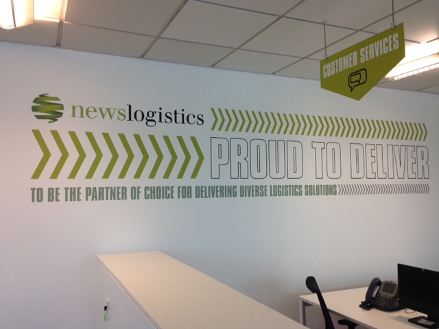 News Logistics – Office rebranding graphics
